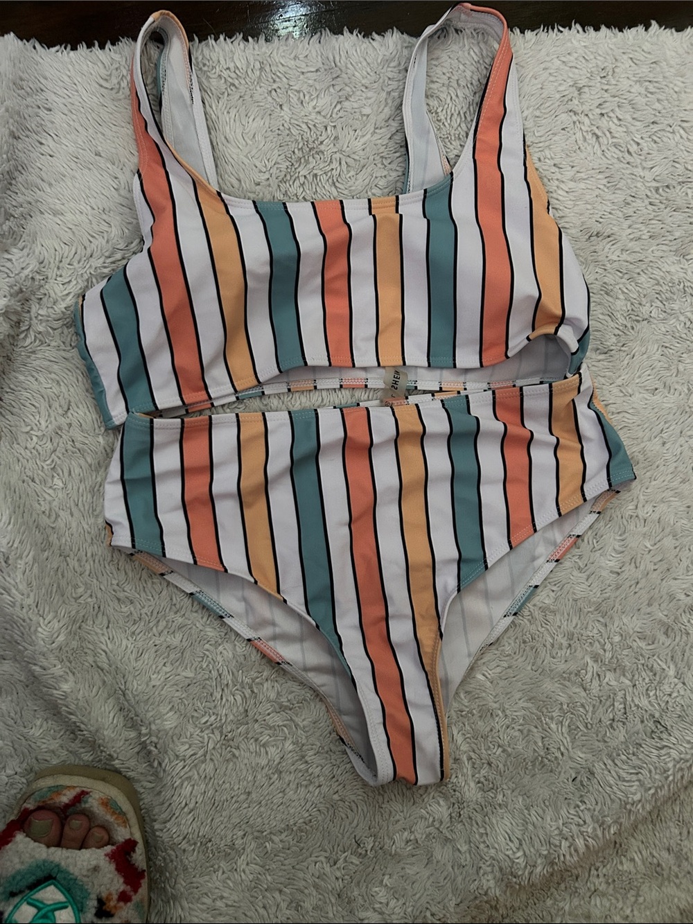 Striped Multicolor Two-Piece Swimsuit